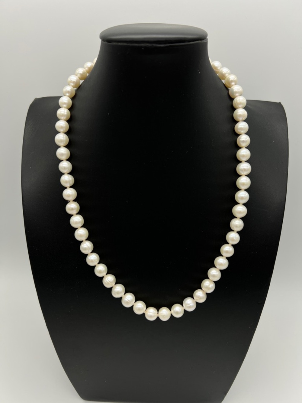 VINTAGE Pearl Necklace • 18” • 8mm Potato Pearls • 925 Clasp